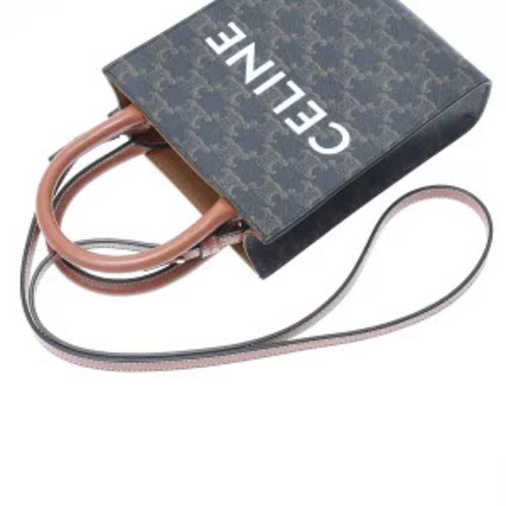 Celine Vertical Cabas Tan Triomphe Canvas Handbag - Picture 3 of 9